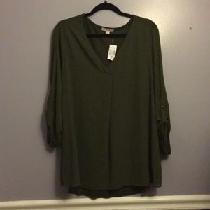 Dressbarn Green casual blouse 2x NWT